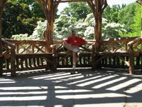 Nick sitting in the gazebo in Central Park, NYC