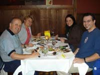 Nick, Neville, Sandra and their daughter at the Brazillian Grille