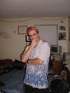 Nick with blonde hair posing for credits 2