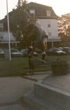 Nick Ollying off of the weird platform at the Beverly train station 3