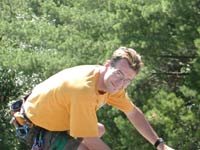 Nick finishing his climb at Jockey Cap, ME